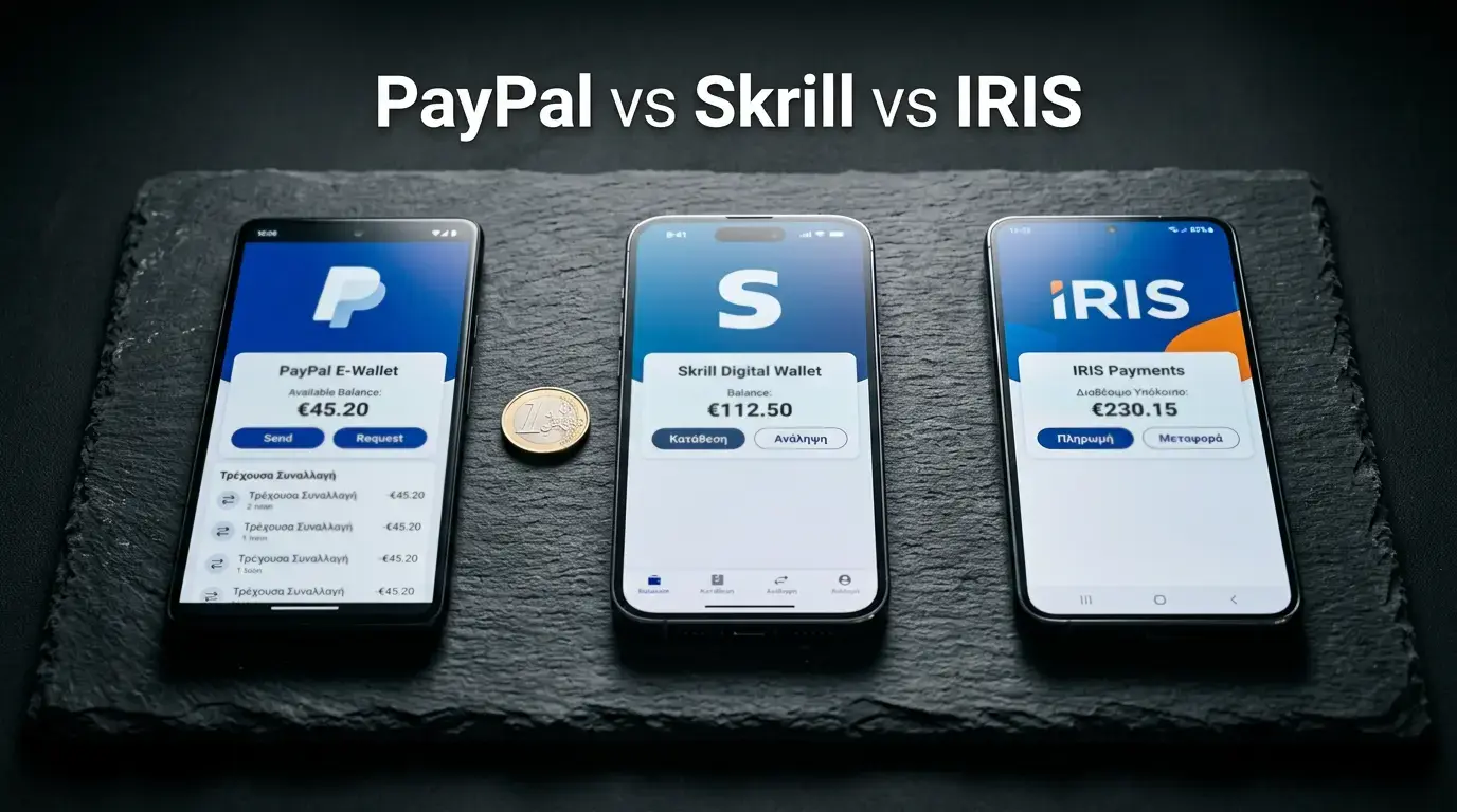 Σύγκριση PayPal Skrill και IRIS για στοίχημα στην Ελλάδα